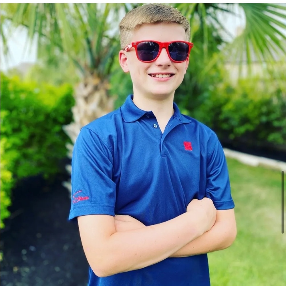 CS Youth Mini Mesh Polo - Blue